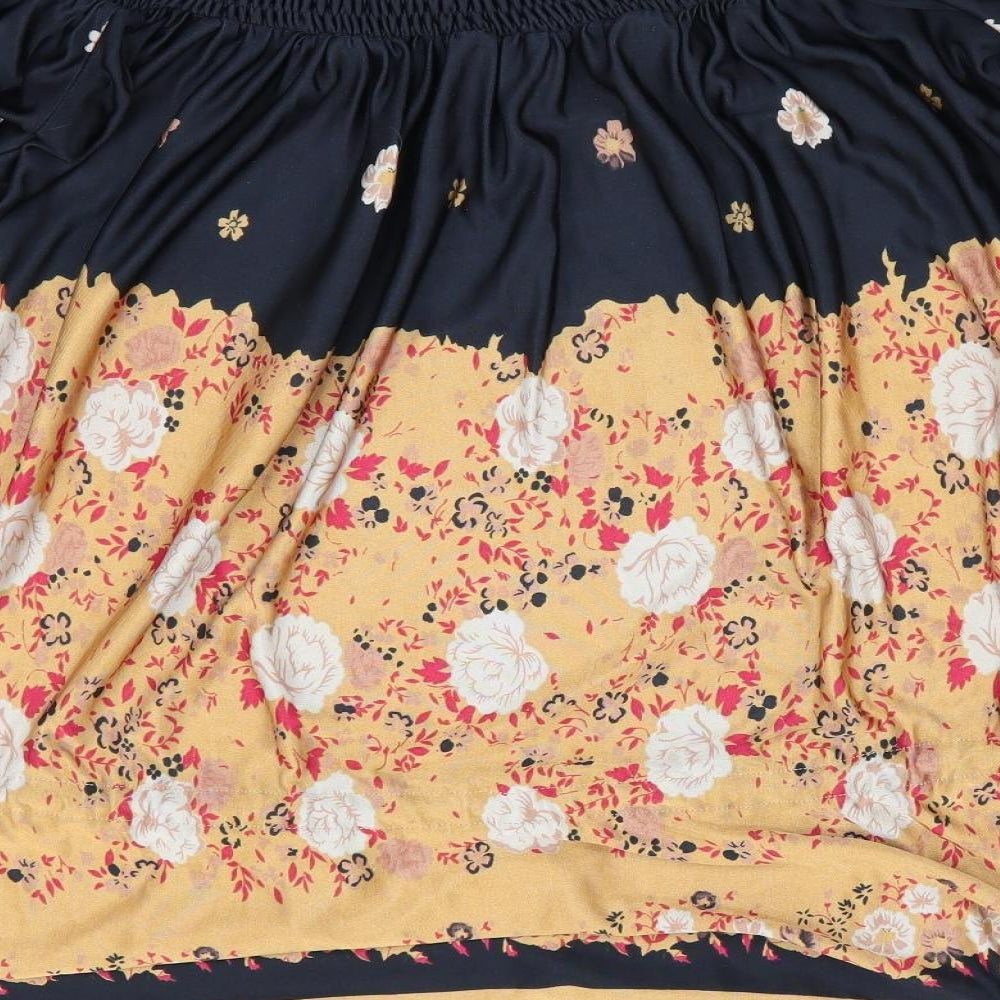 MNG Suit Womens Orange Floral Basic Blouse Size 10