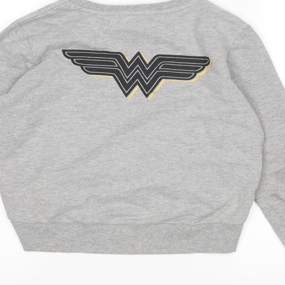 M&Co Girls Grey Pullover Jumper Size 9-10 Years - wonder woman