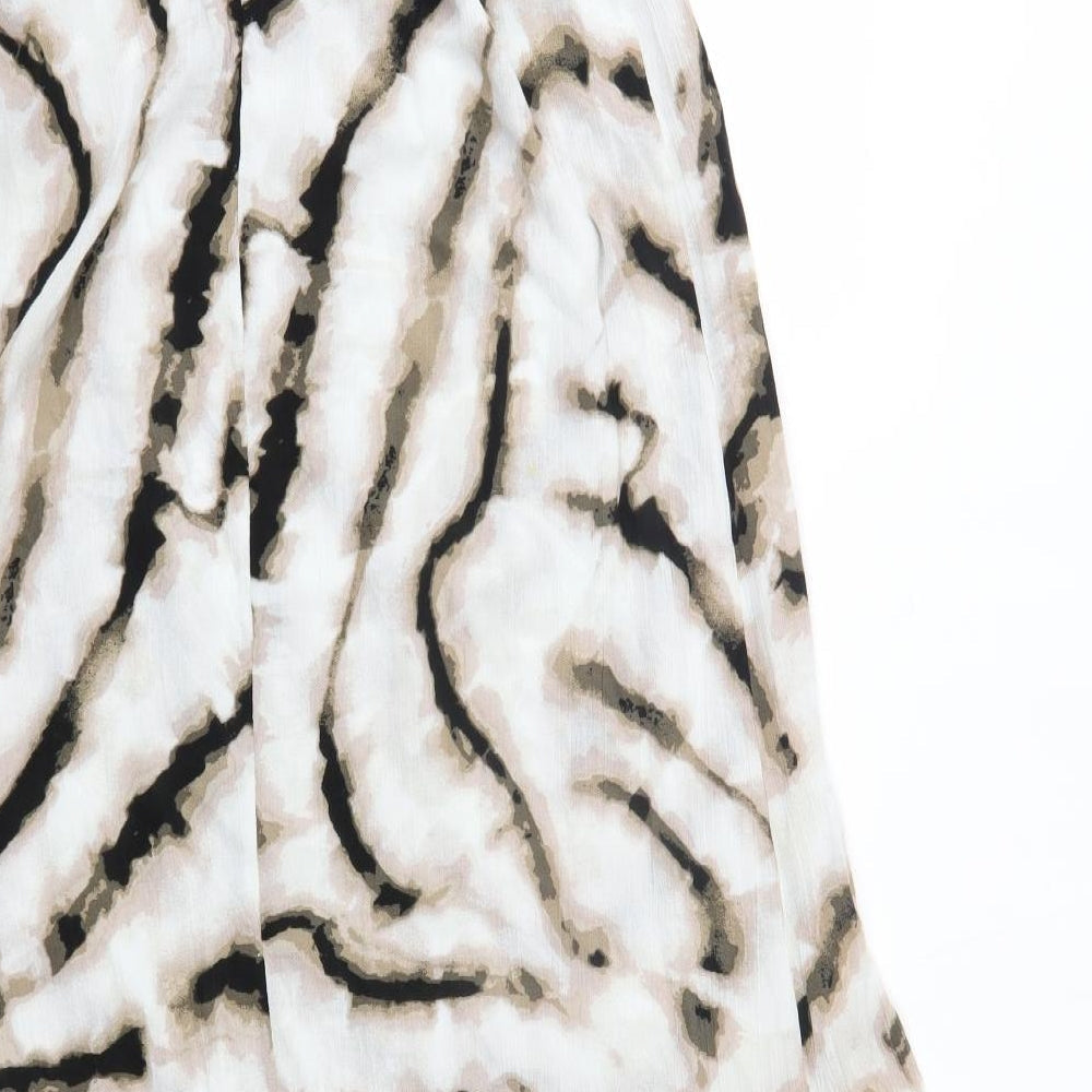 Azure Womens Beige Animal Print A-Line Size M