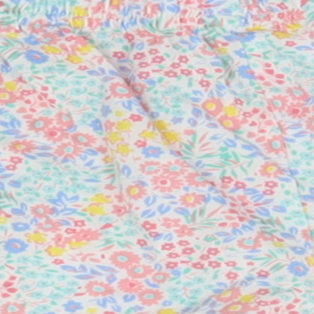 John Lewis Girls White Floral Dungaree Shorts Shorts Size 4 Years
