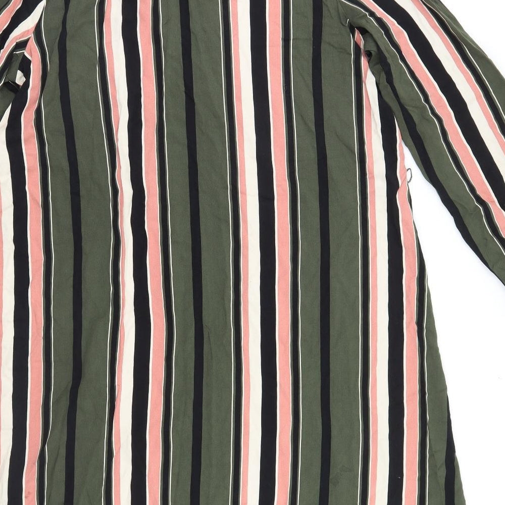 VILA Womens Brown Striped Basic T-Shirt Size 12