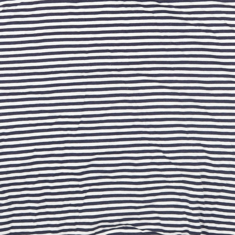 H&M Womens White Striped Basic T-Shirt Size M