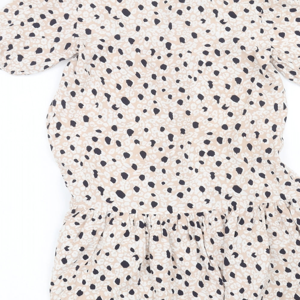 Primark Womens Pink Animal Print Basic Button-Up Size 4