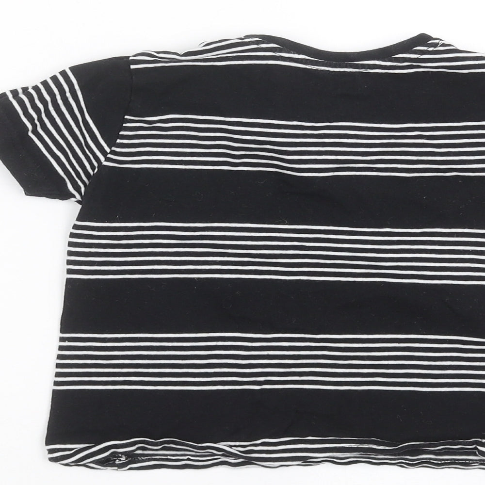 Primark Boys Black Striped Basic T-Shirt Size 3-4 Years