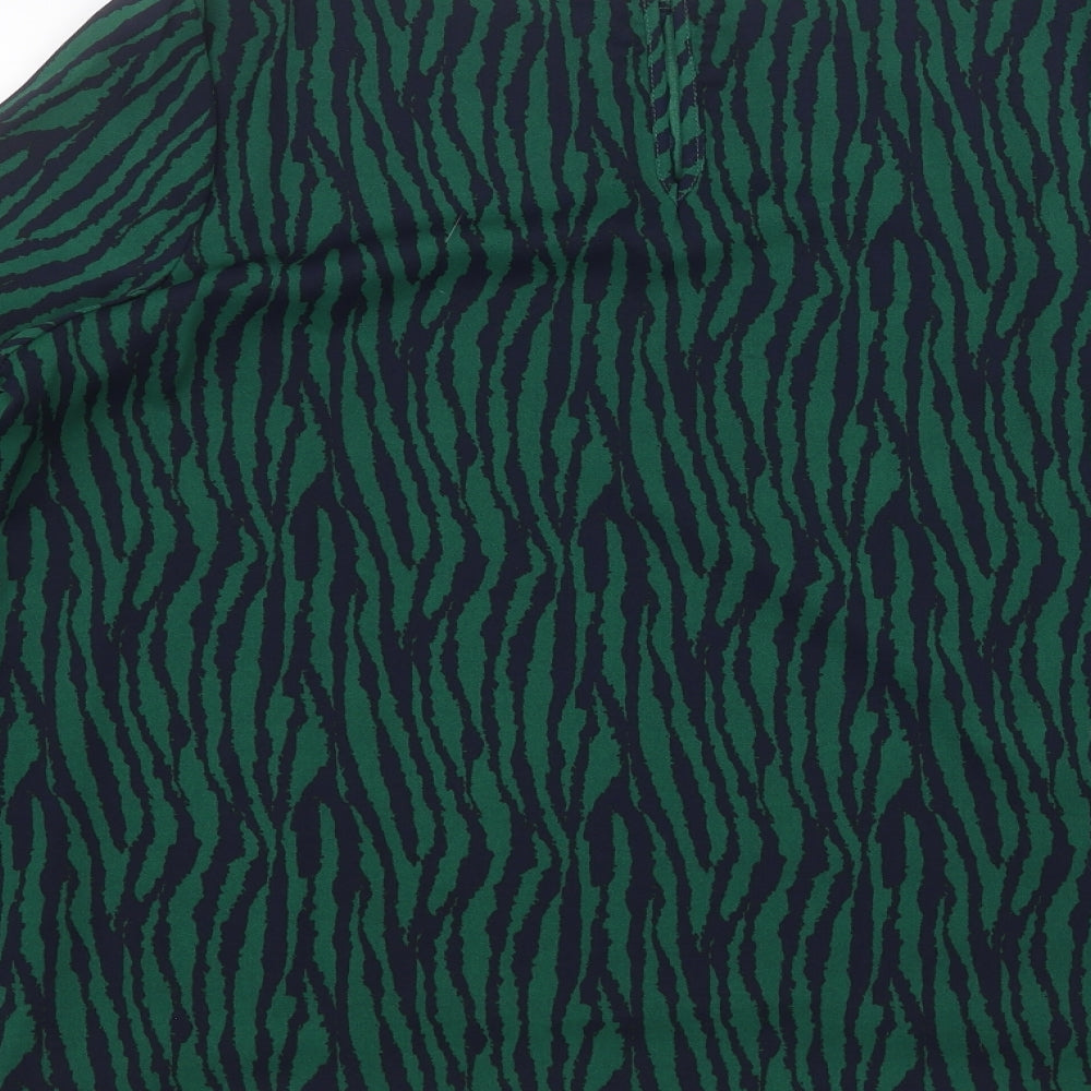 Bella + Canvas Womens Grey Animal Print Basic Blouse Size 14