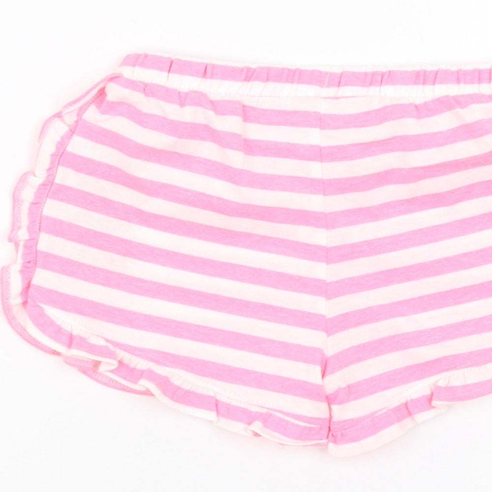 Matalan Girls White Striped Cut-Off Shorts Size 4-5 Years