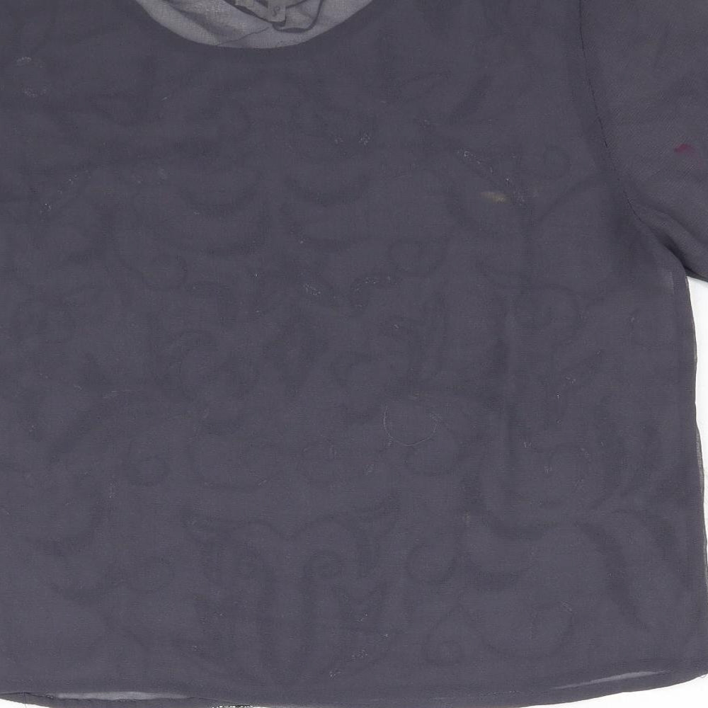 Blue Vanilla Womens Grey Basic Blouse Size S
