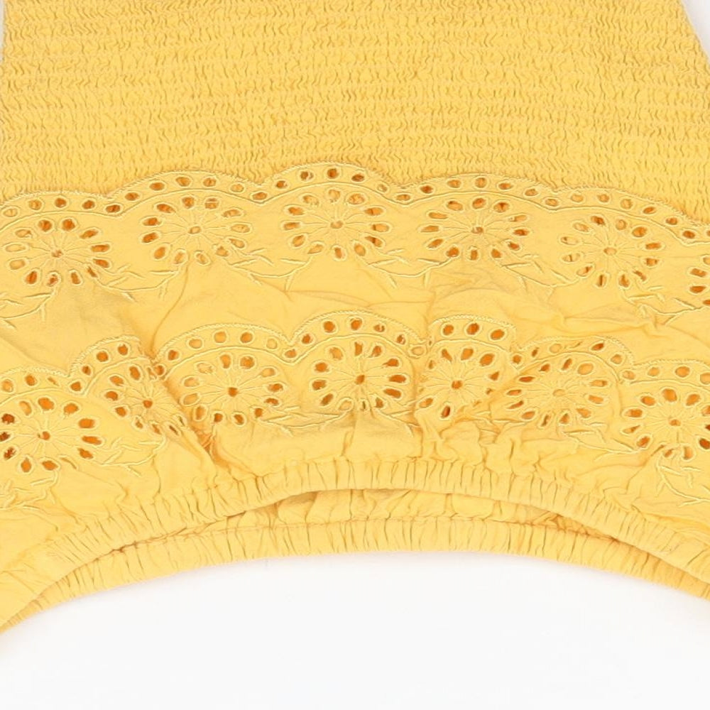 New Look Girls Yellow Basic Blouse Size 12 Years