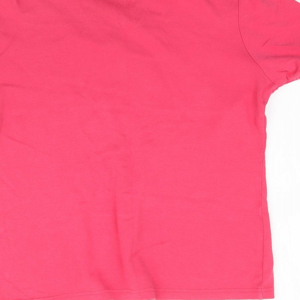 Isle Womens Pink Basic T-Shirt Size M - Cut out detail