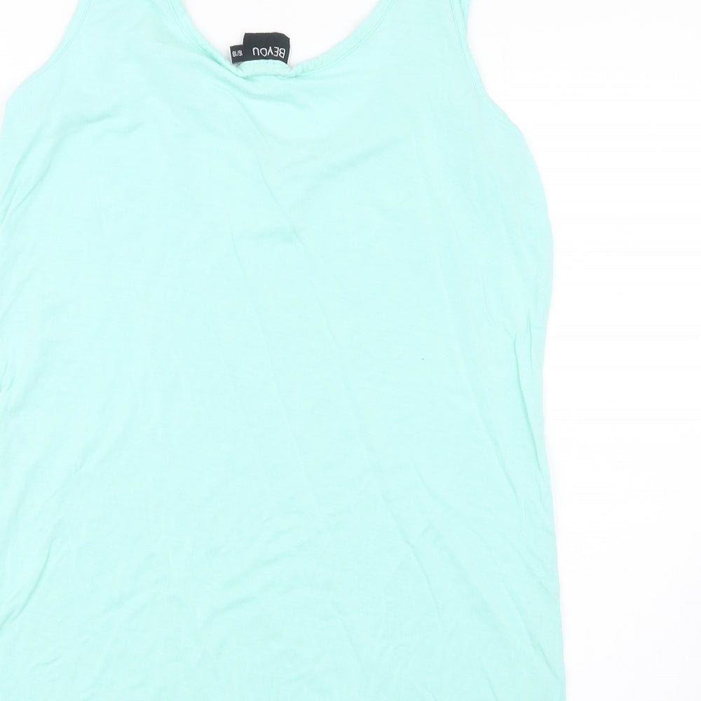 Be You Womens Green Basic Tank Size 16