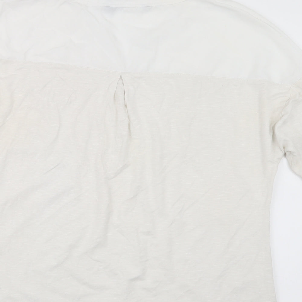 Preworn Womens White Basic T-Shirt Size 10