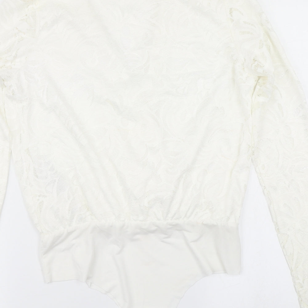 VILA Womens White Bodysuit One-Piece Size M