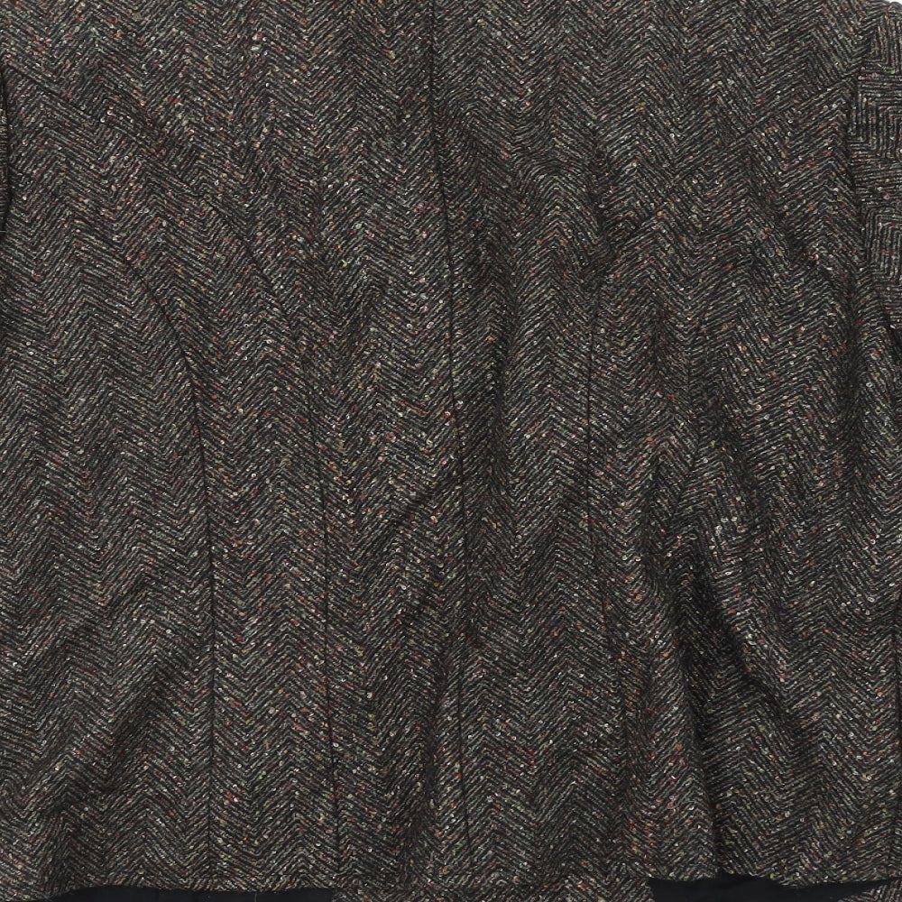 Adini Womens Brown Herringbone Jacket Blazer Size L