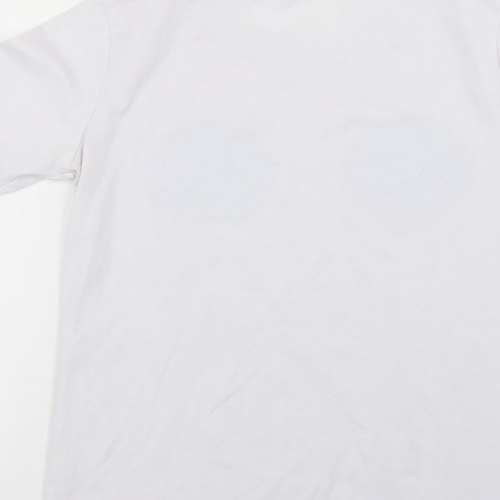 fearless clothing Womens White Geometric Basic T-Shirt Size 14