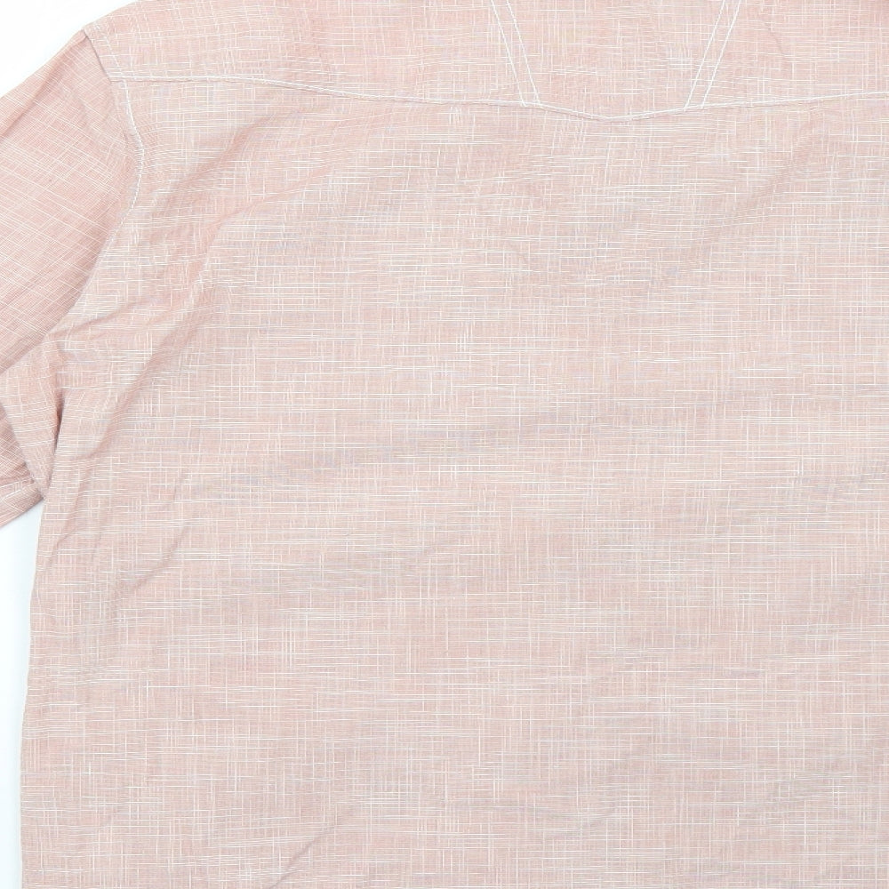 f.f.p factory Mens Pink Check Button-Up Size M
