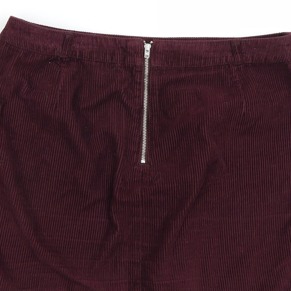 F*F Womens Purple Corduroy Mini Skirt Size 12