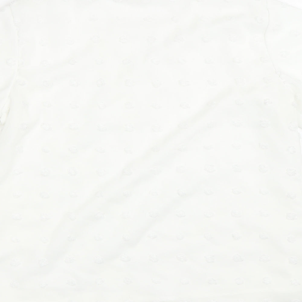 Bloomin Jelly Womens White Polka Dot Basic T-Shirt Size M