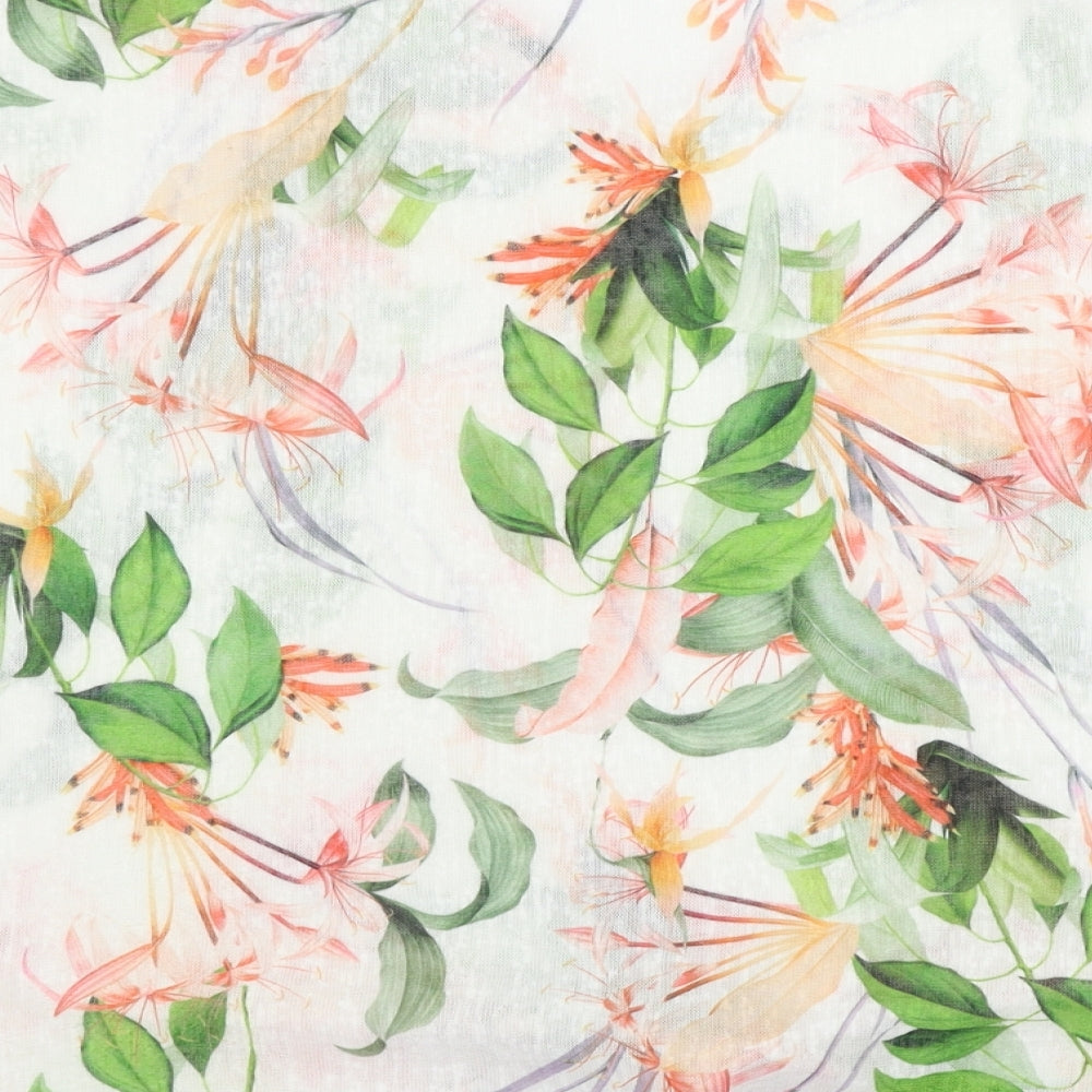 Preworn Womens White Floral Basic Blouse Size 14