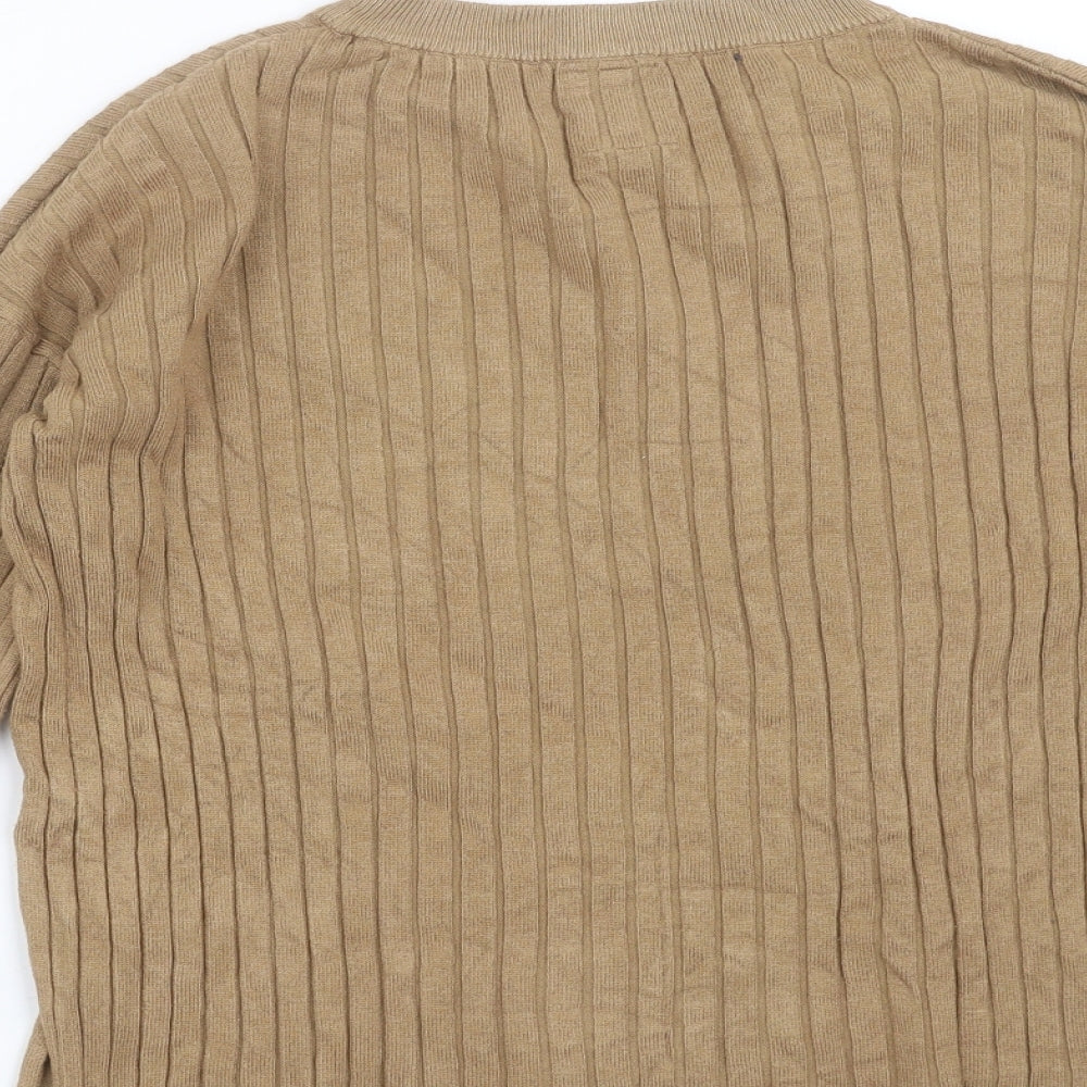 Zara Womens Beige Striped Pullover Jumper Size 10