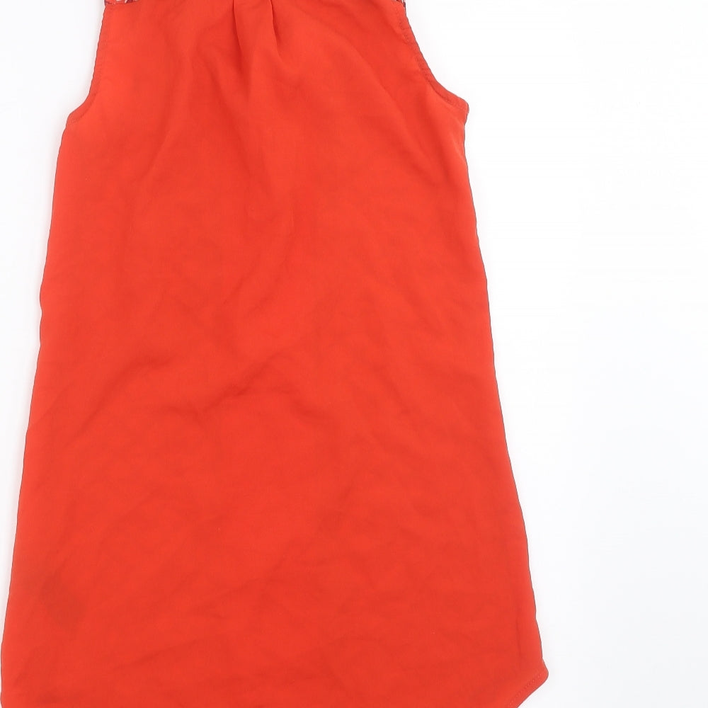 NEXT Womens Red Geometric Basic Blouse Size 6