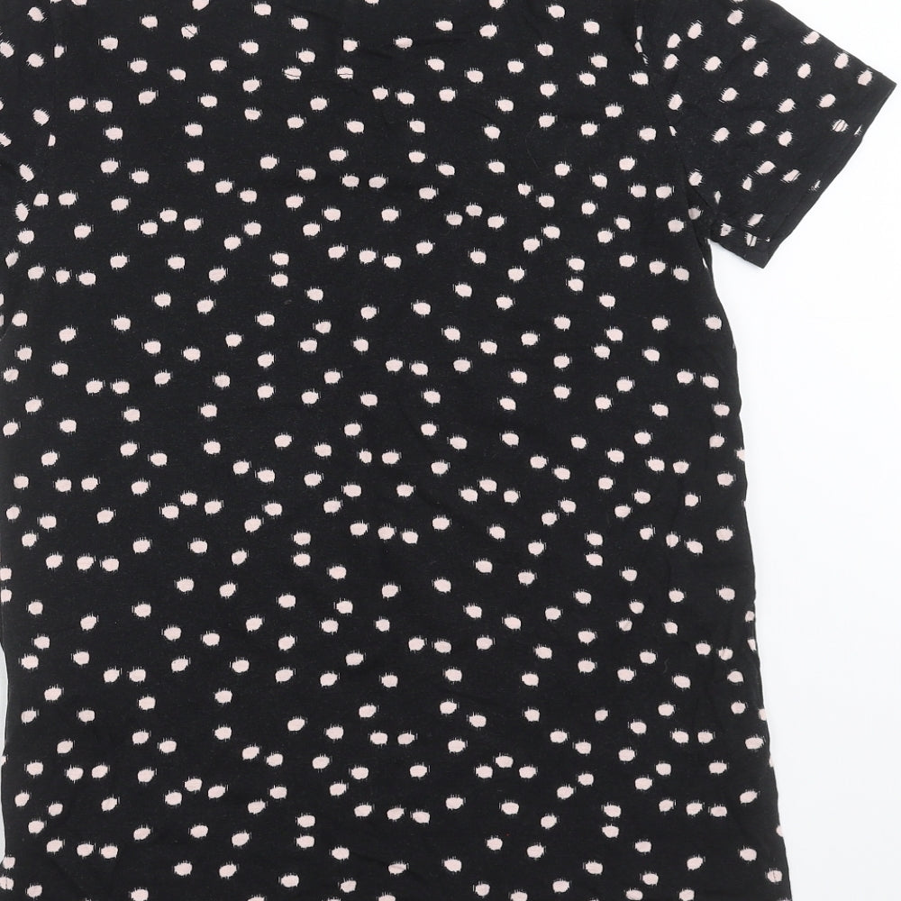 Debenhams Womens Black Polka Dot Basic T-Shirt Size 10