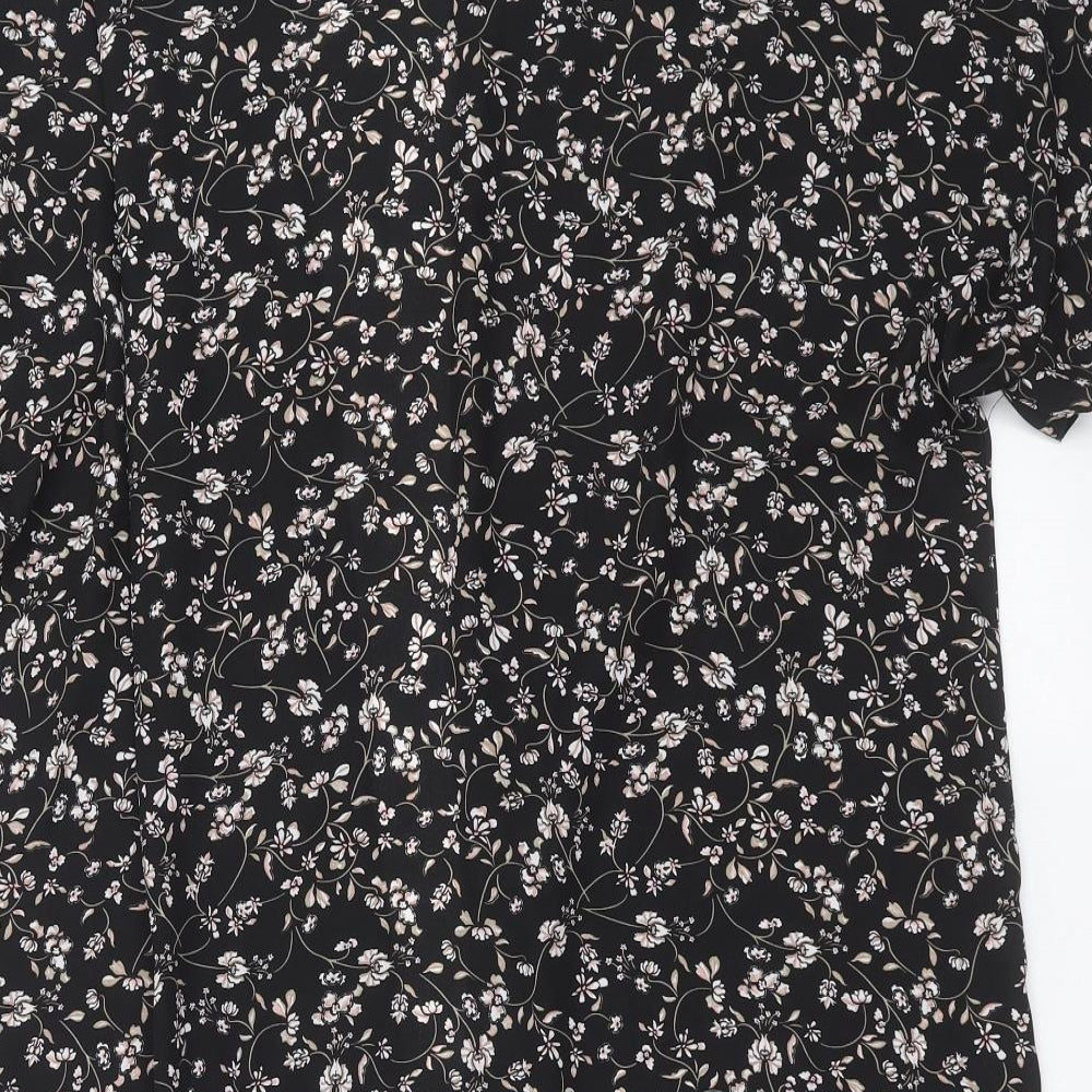 Divided by H&M Womens Black Floral Cardigan Jumper Size XS