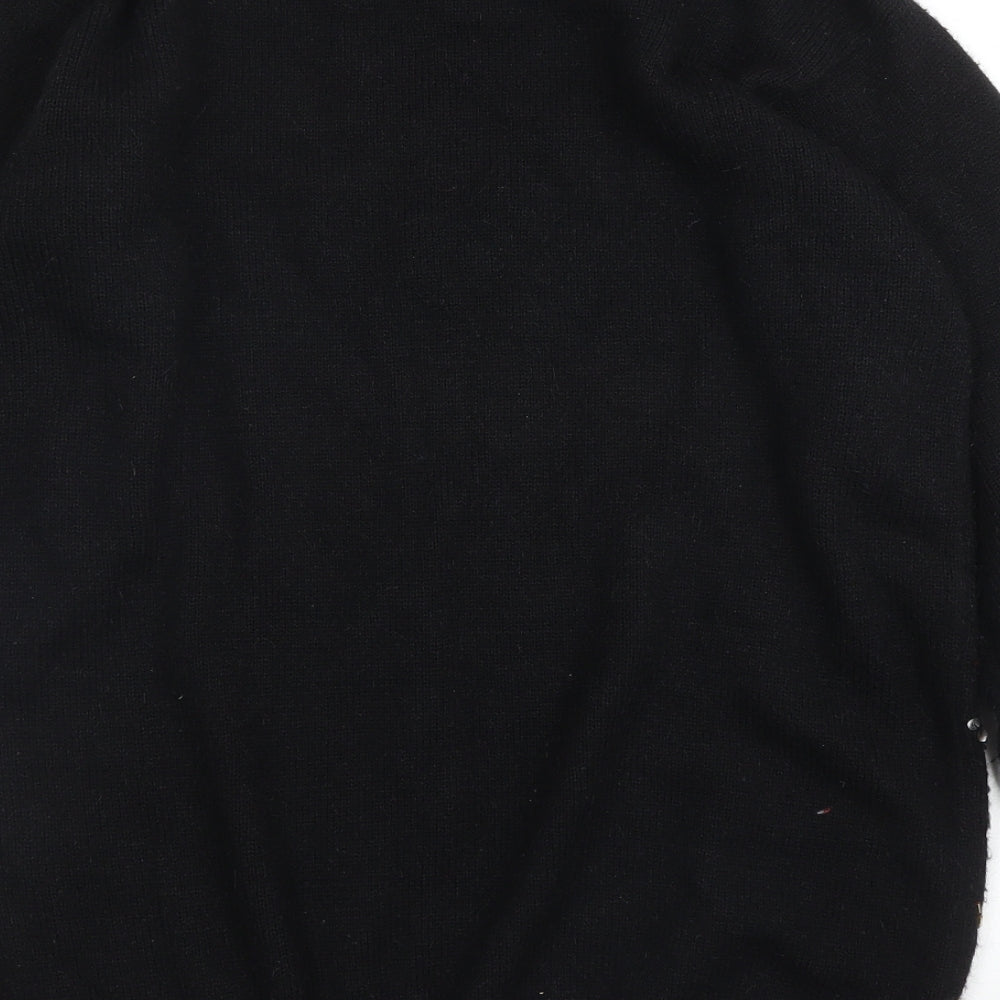 Alfred Dunner Womens Black Argyle/Diamond Pullover Jumper Size M