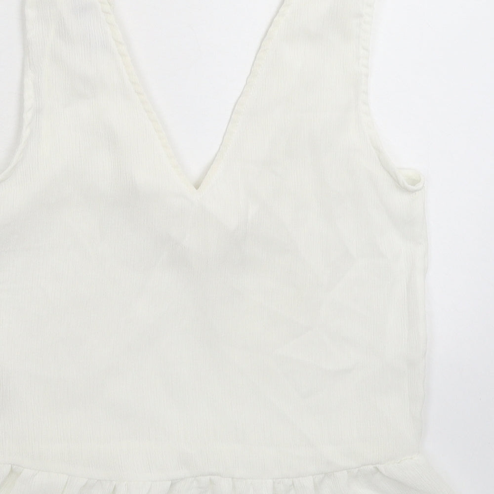 PRETTYLITTLETHING Womens White Basic Tank Size 4