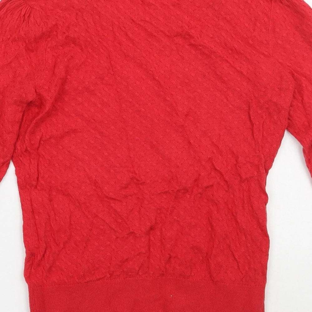 H&M Womens Red Pullover Jumper Size XS