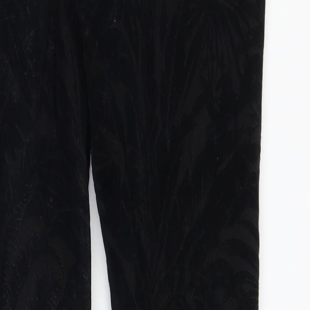Topshop Womens Black Floral Trousers Size 8 L28 in