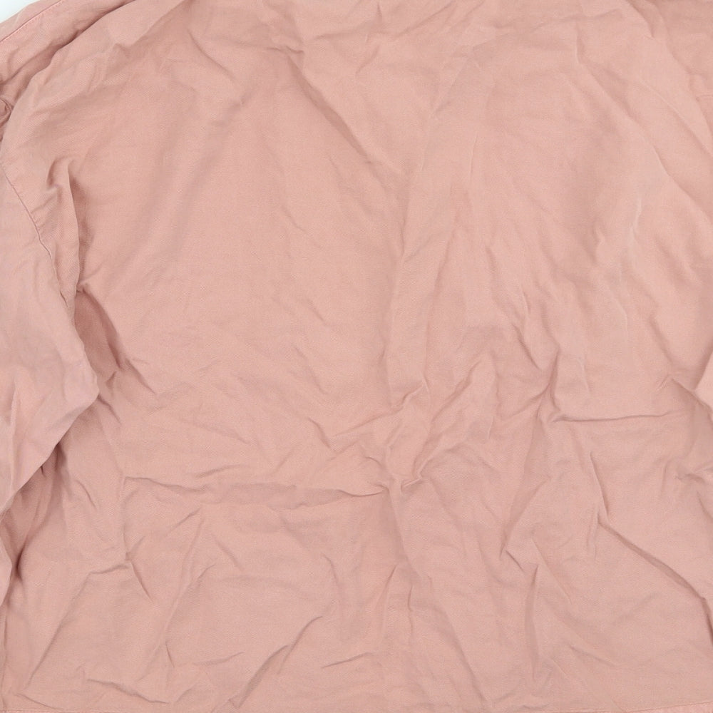Topshop Womens Pink Basic Button-Up Size 8