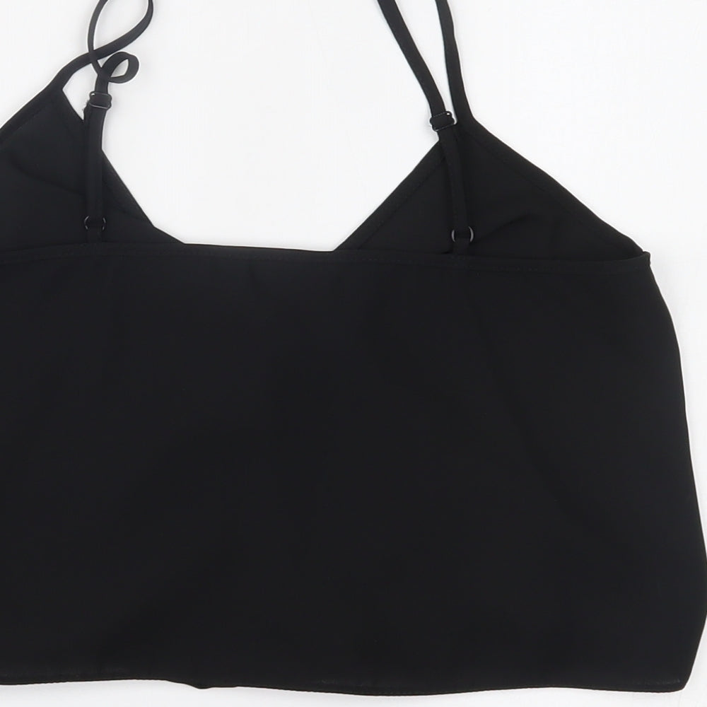 Miss Selfridge Womens Black Cropped Tank Size 8
