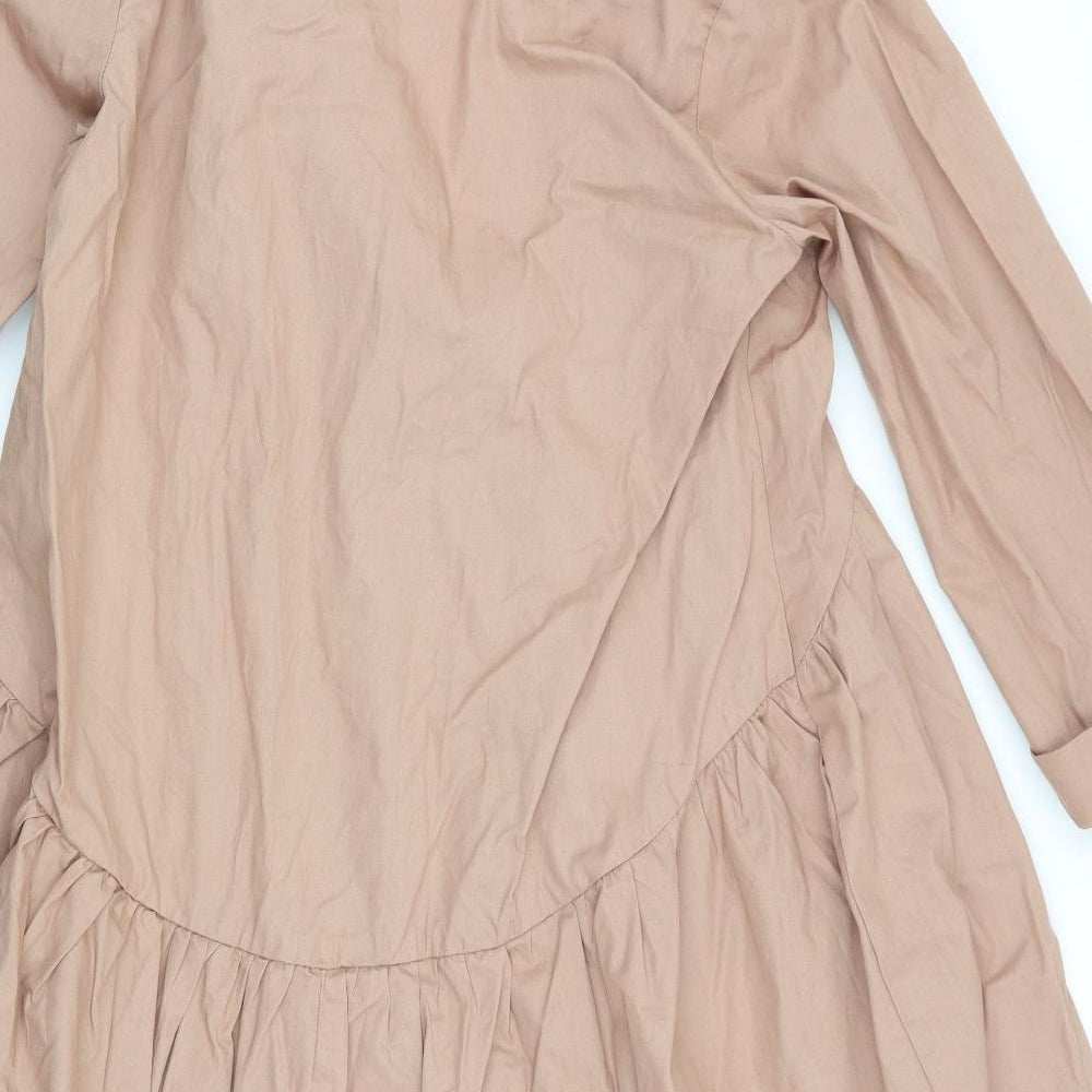 Primark Womens Brown A-Line Size 4 - Mandarin Collar