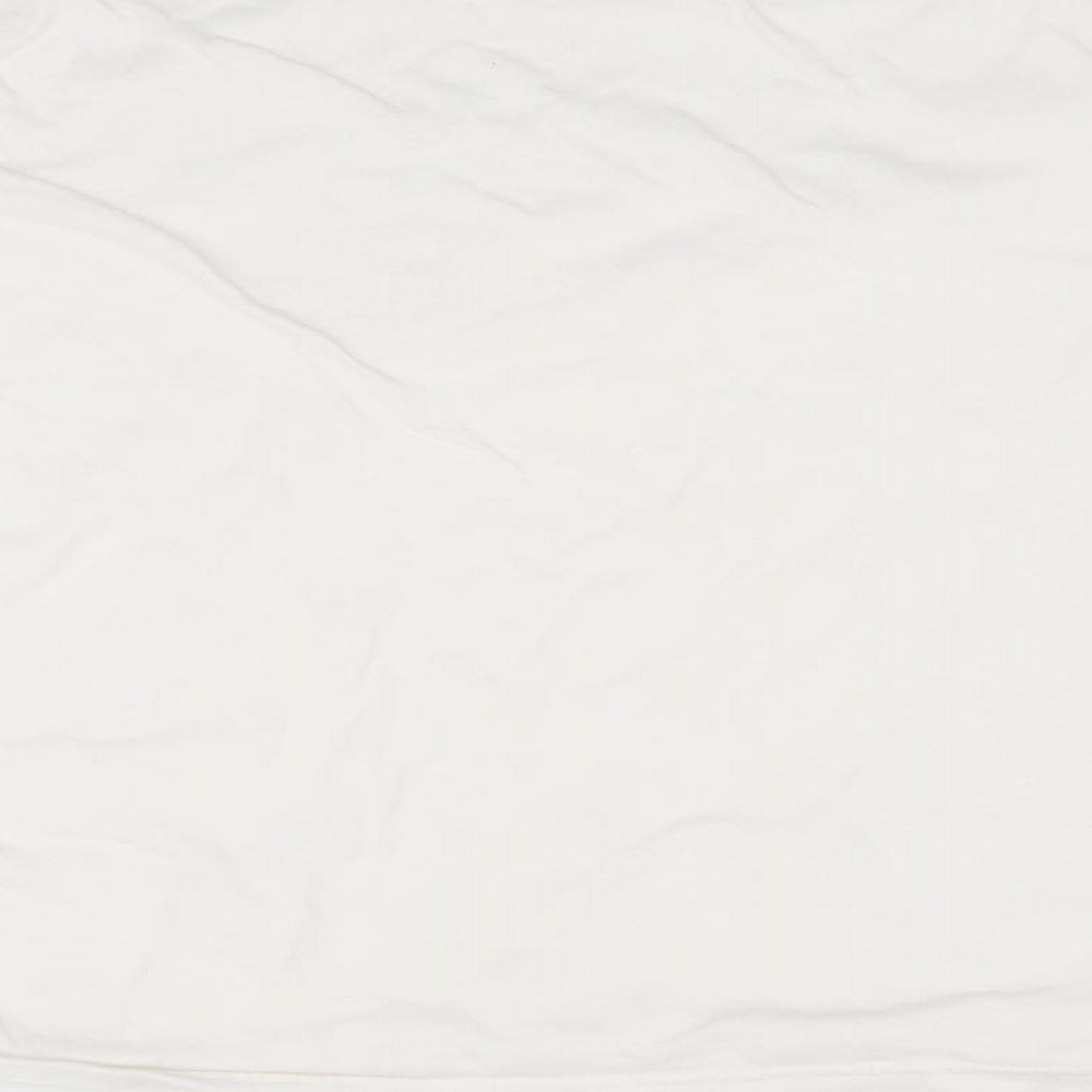 Divided Womens White Basic T-Shirt Size L