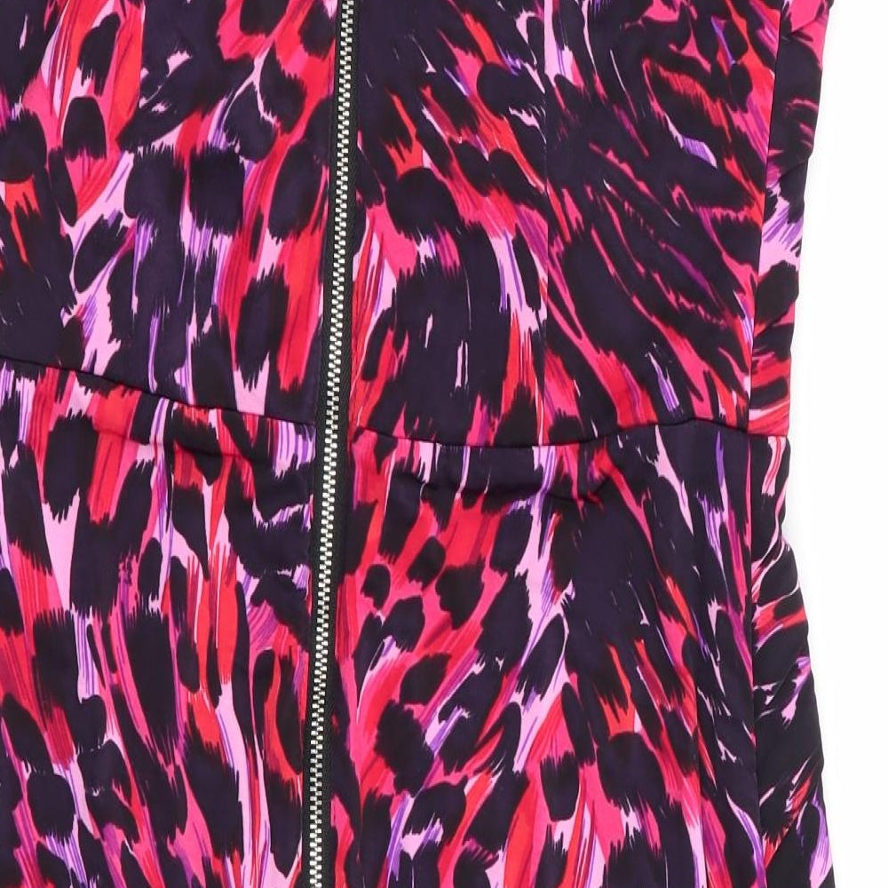 Li[sy Womens Purple Animal Print Bodycon Size 12
