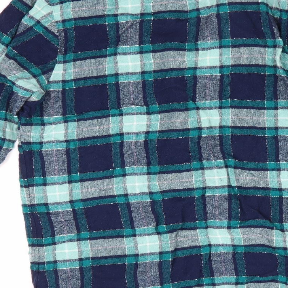 Marks & Spencer Womens Blue Check Pyjama Top Size 12 - Subtle shimmer effect