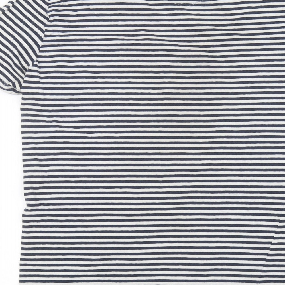 casual friday Womens White Striped Basic T-Shirt Size M