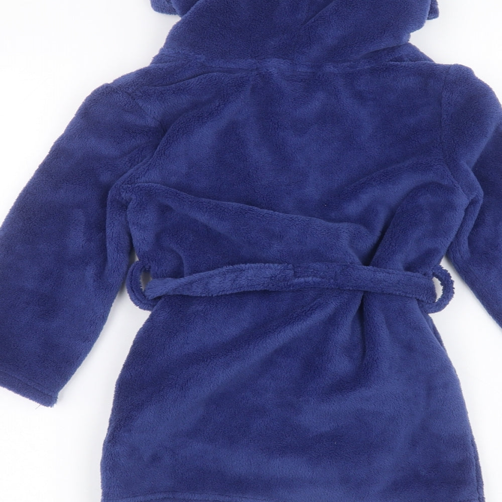 Preworn Boys Blue Solid Robe Size 2-3 Years