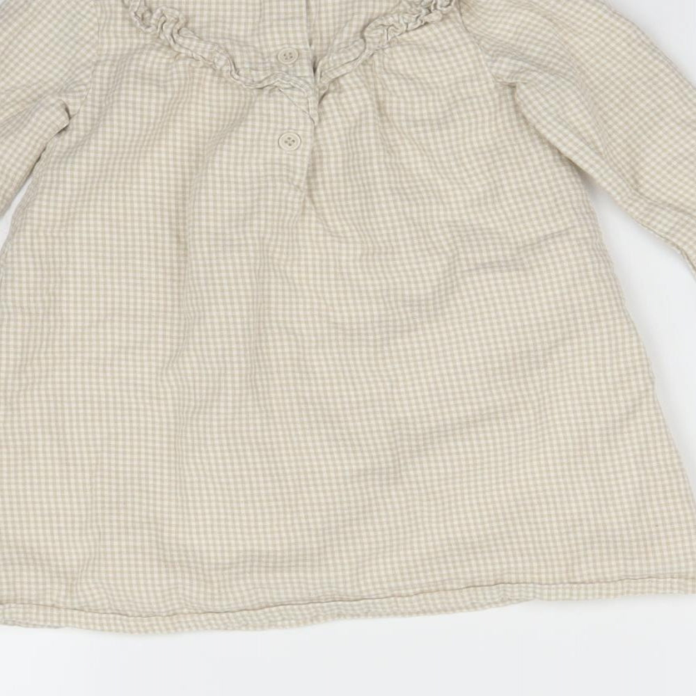 George Girls Beige Check A-Line Size 18-24 Months