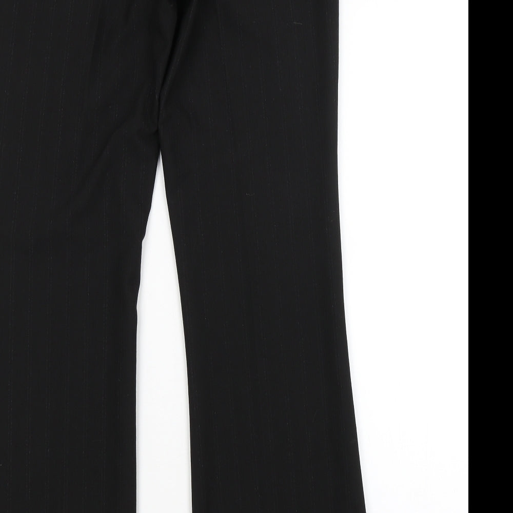 BAY Womens Black Striped Trousers Size 12 L30 in