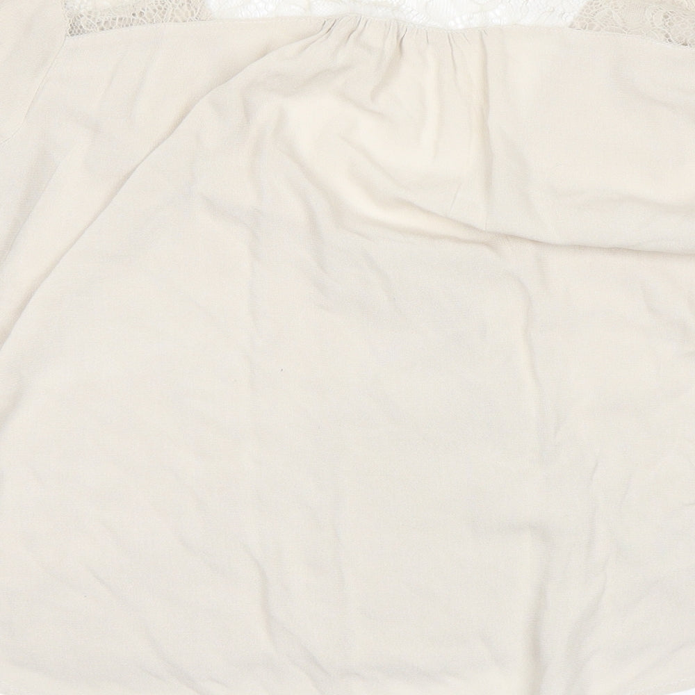 FOREVER 21 Womens Beige Basic Blouse Size S