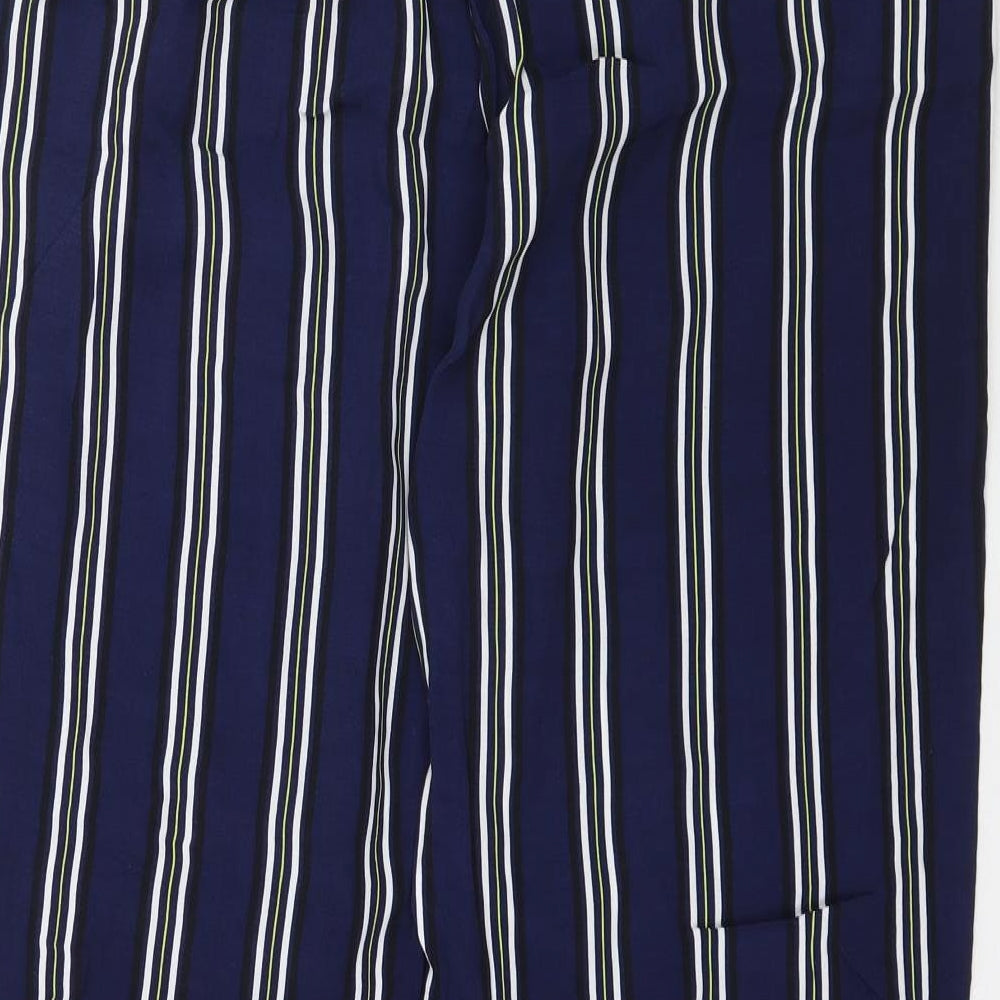 F&F Womens Blue Striped Trousers Size 10 L29 in