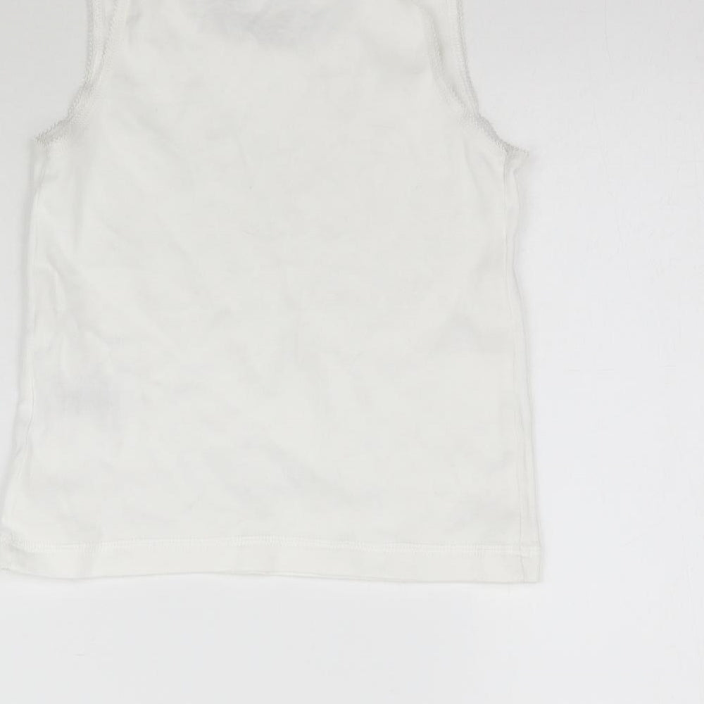 Nutmeg Girls White Basic Tank Size 4-5 Years - Vest