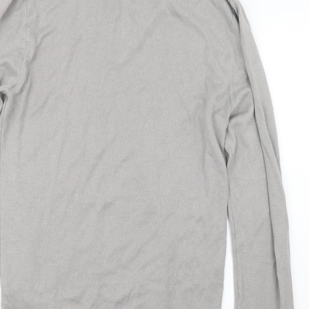 River Island Mens Grey Knit Polo Size M
