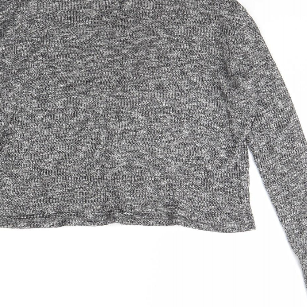 Atmosphere Womens Grey Herringbone Basic Blouse Size 14