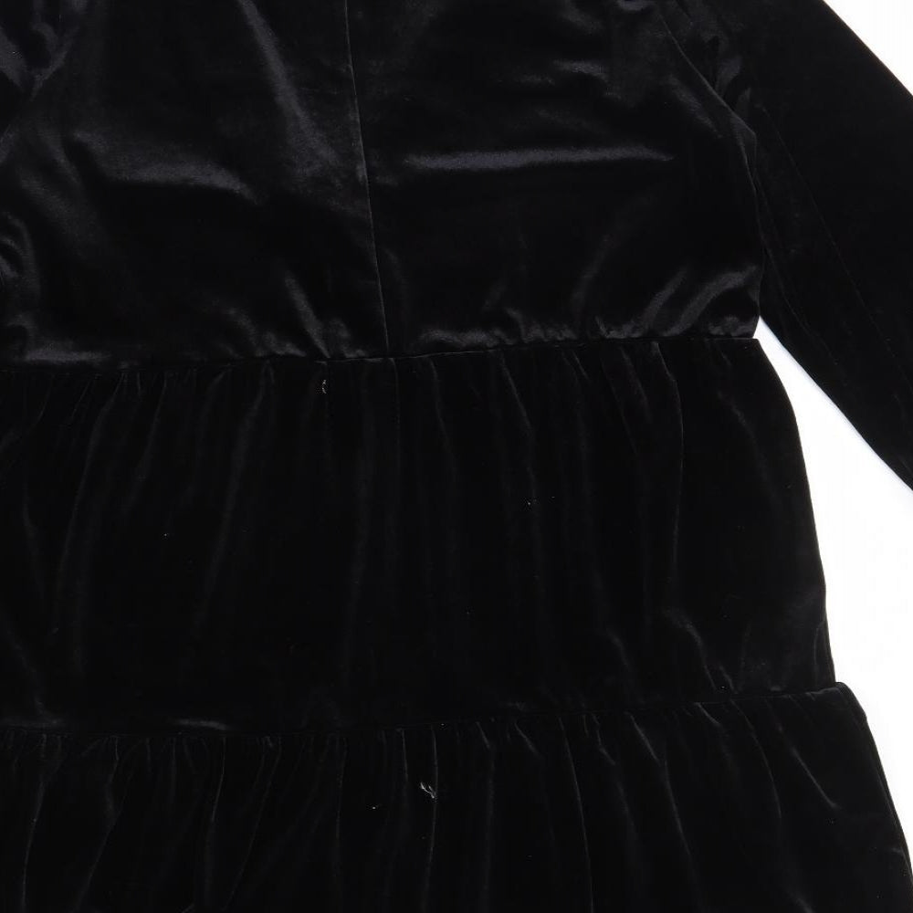 Divided Womens Black Velour Mini Size S