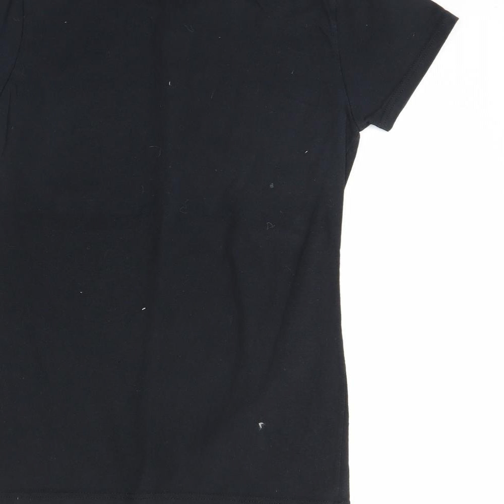 6tn Womens Black Basic T-Shirt Size S - Fictional characters