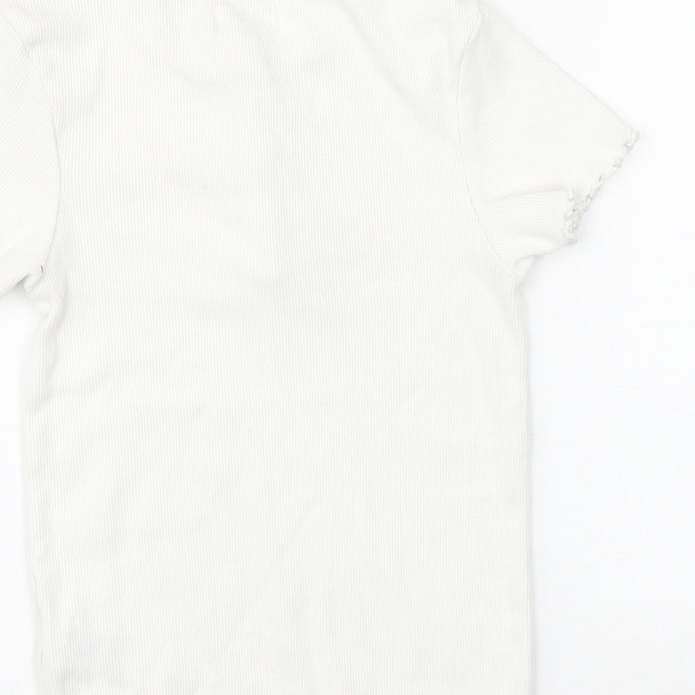 NEXT Girls White Basic T-Shirt Size 6 Years