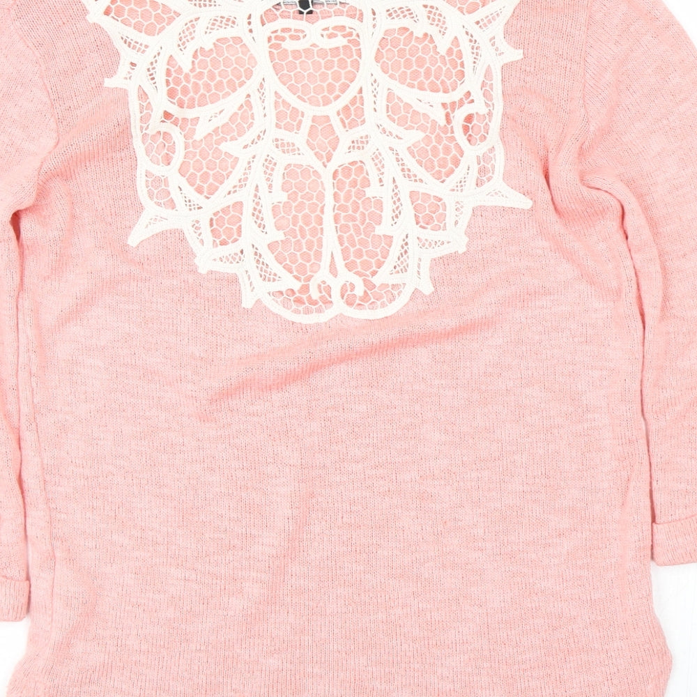 New Look Womens Pink Pullover Jumper Size 6