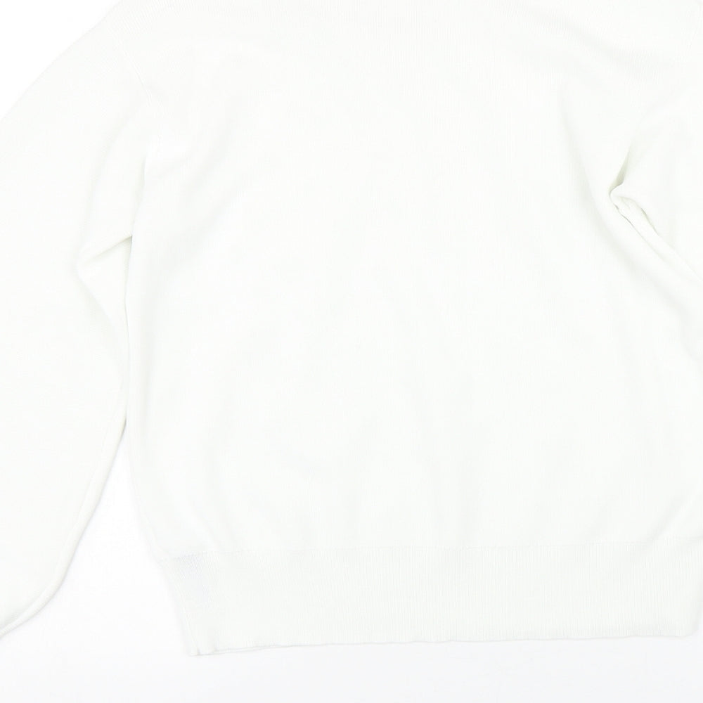M&S Womens White Pullover Jumper Size 12